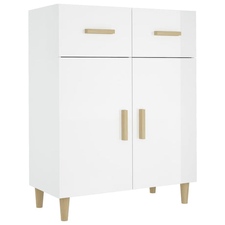 Credenza 69,5x34x89 cm in Legno Multistrato Bianco Lucido