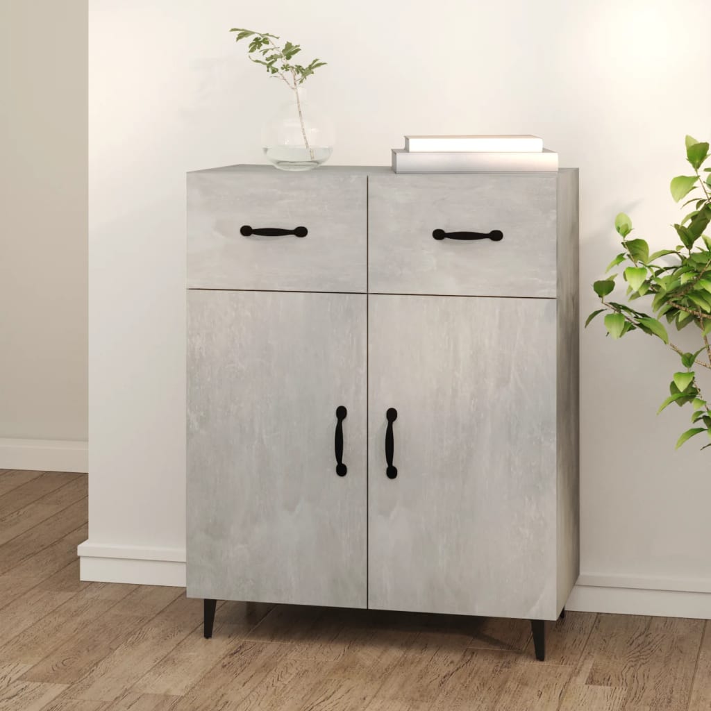 Credenza Grigio Cemento 69,5x34x90 cm in Legno Multistrato