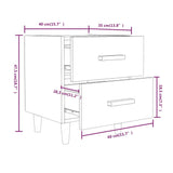 Comodino in Rovere Fumo 40x35x47,5 cm