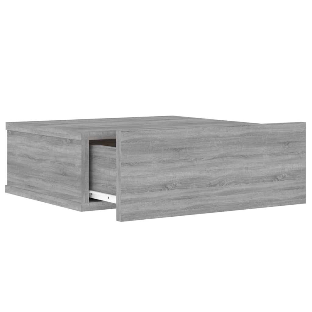 Comodino Pensile Grigio Sonoma 40x30x15cm in Legno Multistrato