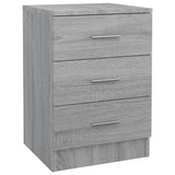 Comodini Grigio Sonoma 2 pz 38x35x56 cm in Legno Multistrato