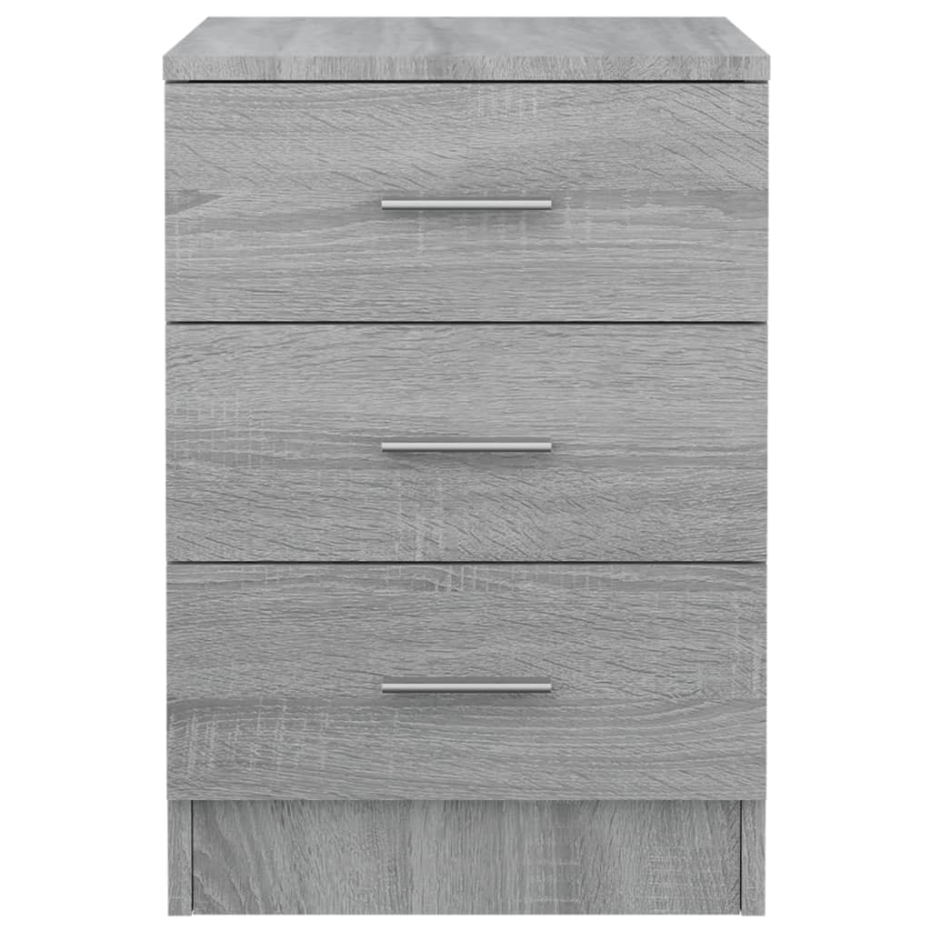 Comodini Grigio Sonoma 2 pz 38x35x56 cm in Legno Multistrato