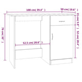 Scrivania Rovere Fumo 100x50x76 cm in Legno Multistrato