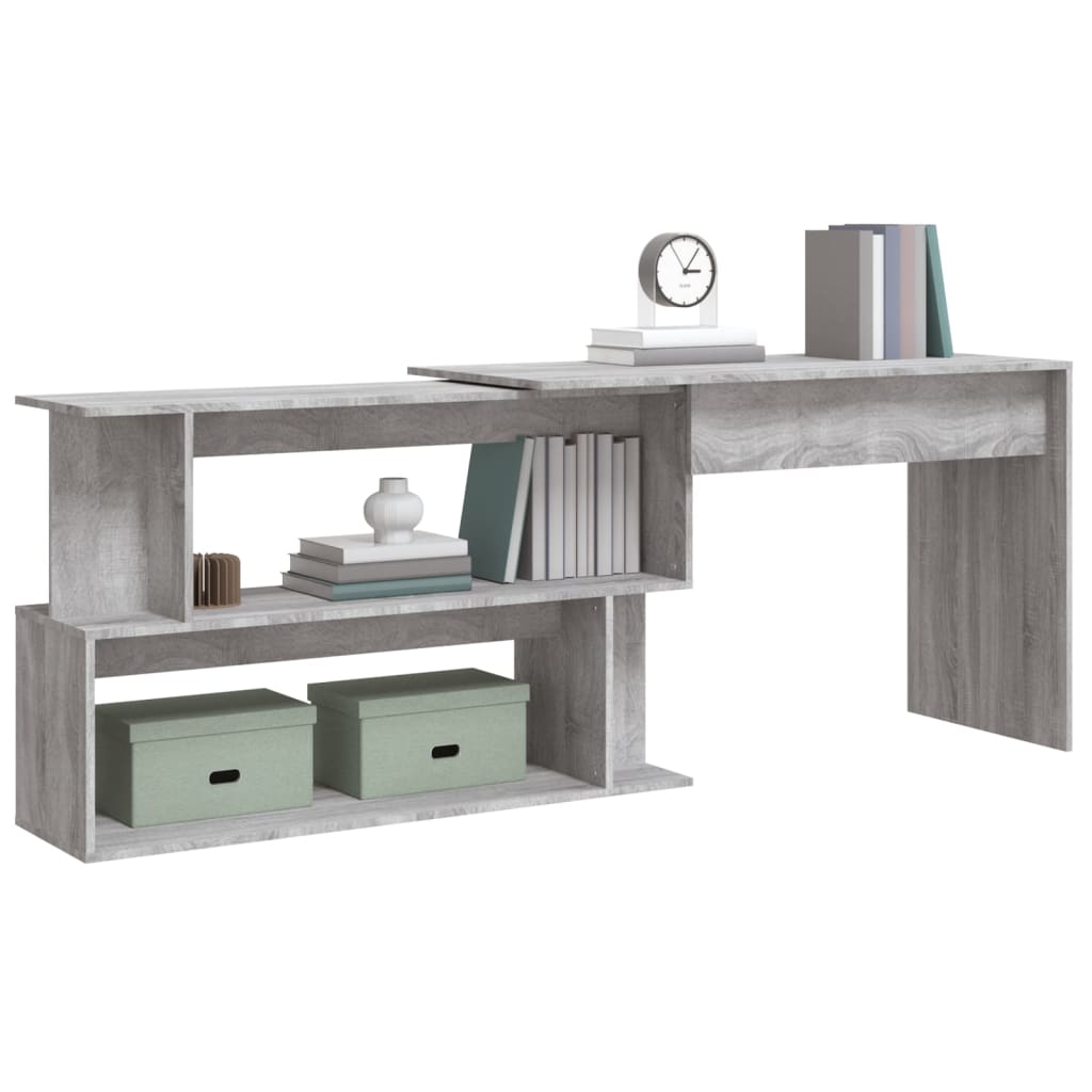 Scrivania Angolare Grigio Sonoma 200x50x76 cm Legno Multistrato