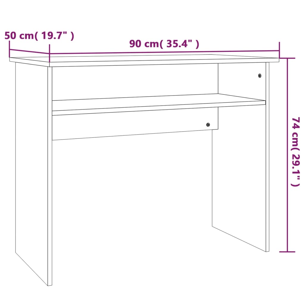 Scrivania Rovere Fumo 90x50x74 cm in Legno Multistrato