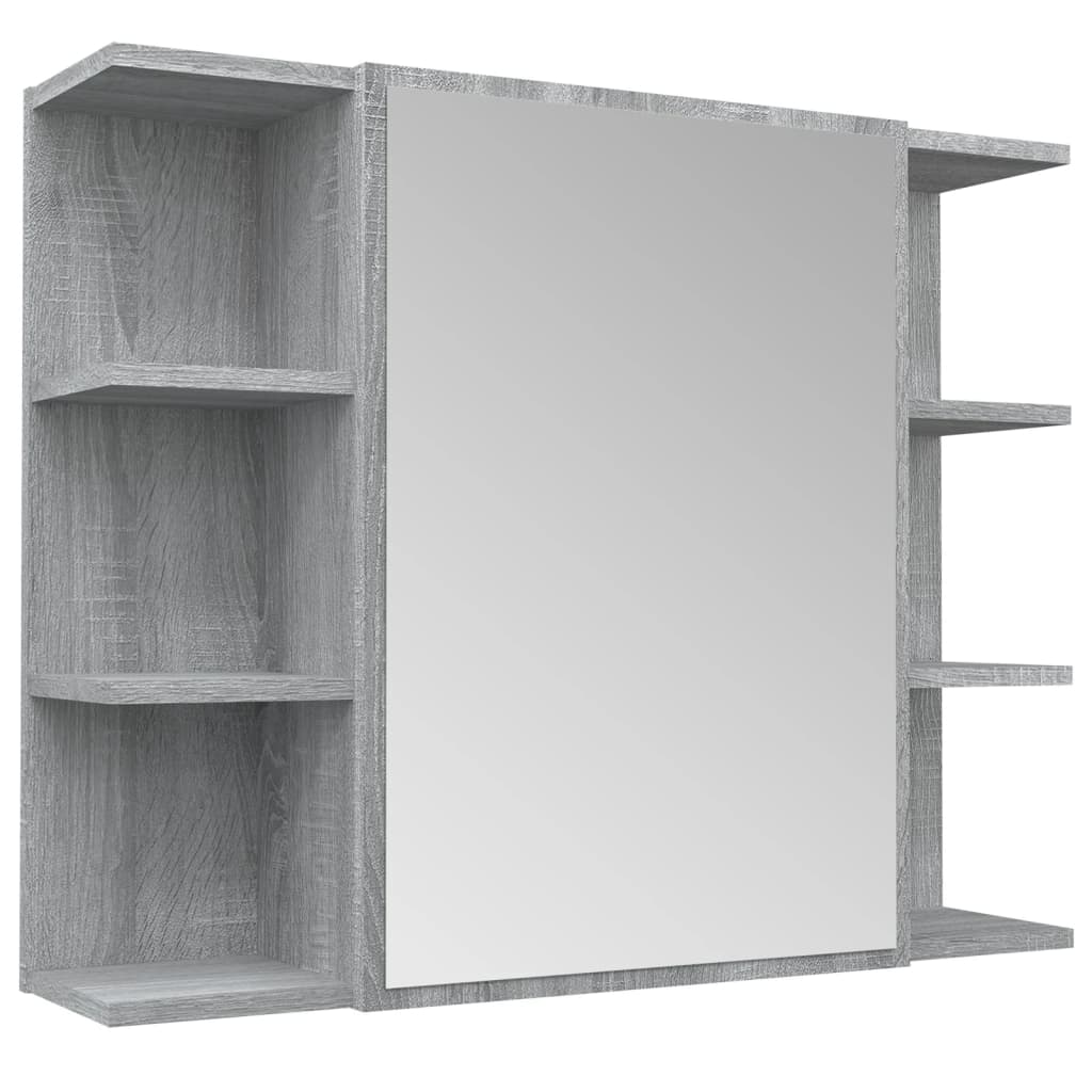 Mobile da Bagno Grigio Sonoma 80x20,5x64cm in Legno Multistrato