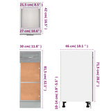 Mobile con Cassetto Grigio Sonoma 30x46x81,5 Legno Multistrato