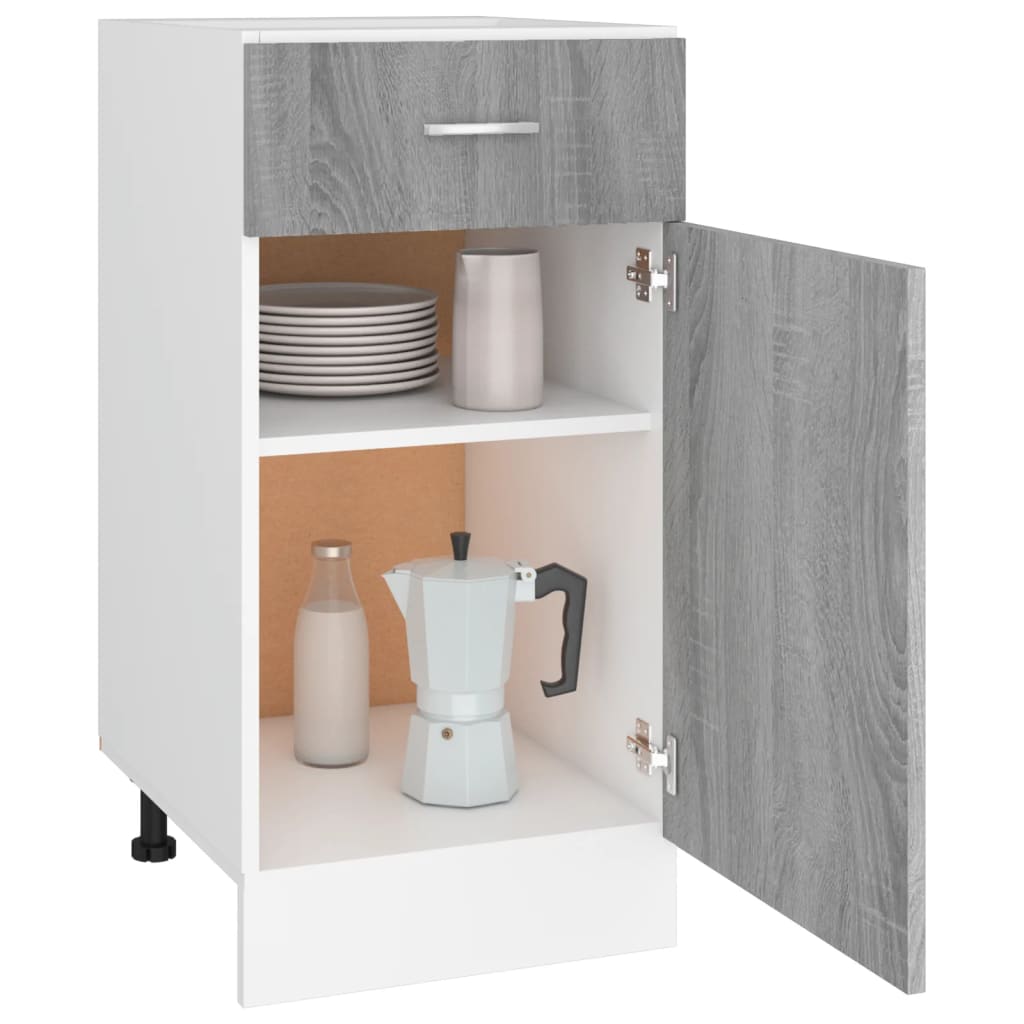 Mobile con Cassetto Grigio Sonoma 40x46x81,5 Legno Multistrato