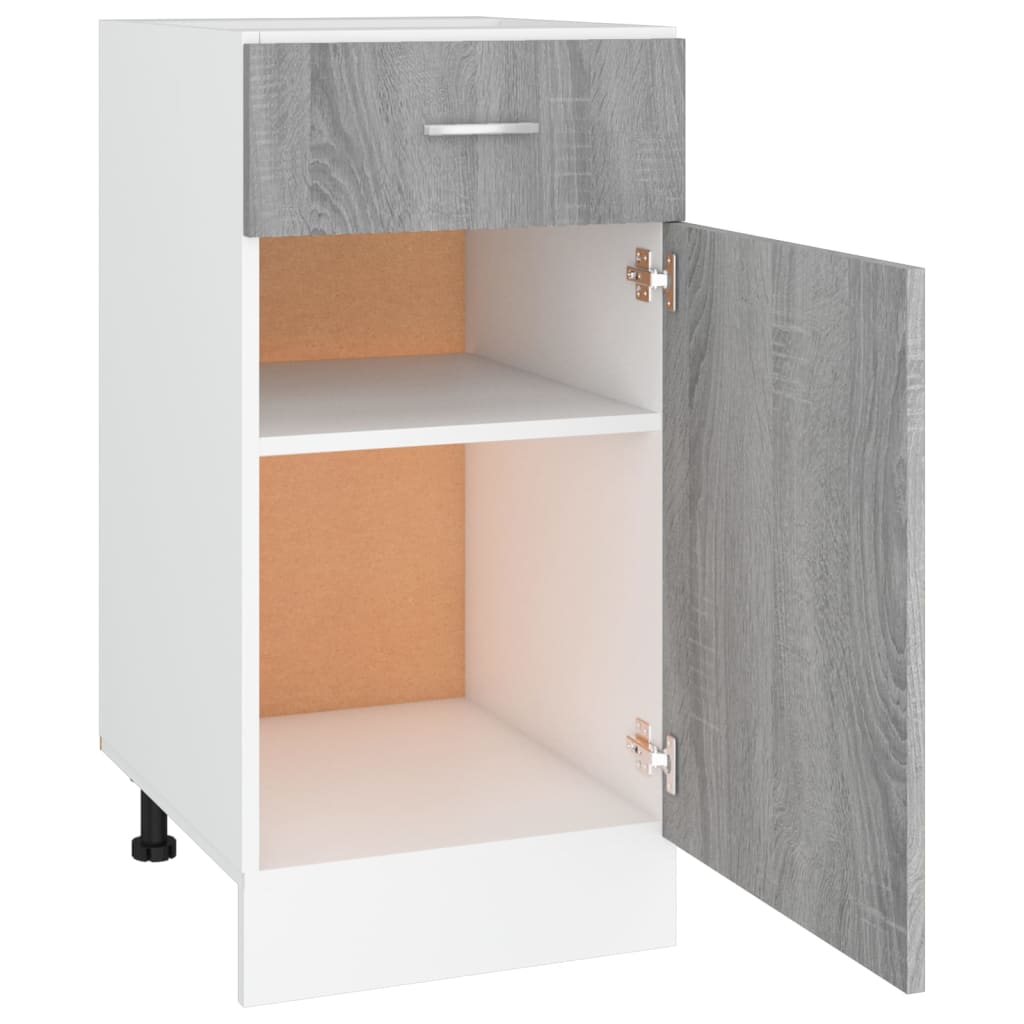 Mobile con Cassetto Grigio Sonoma 40x46x81,5 Legno Multistrato