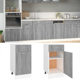 Mobile con Cassetto Grigio Sonoma 40x46x81,5 Legno Multistrato