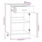 Mobile con Cassetto Rovere Fumo 50x46x81,5 cm Legno Multistrato