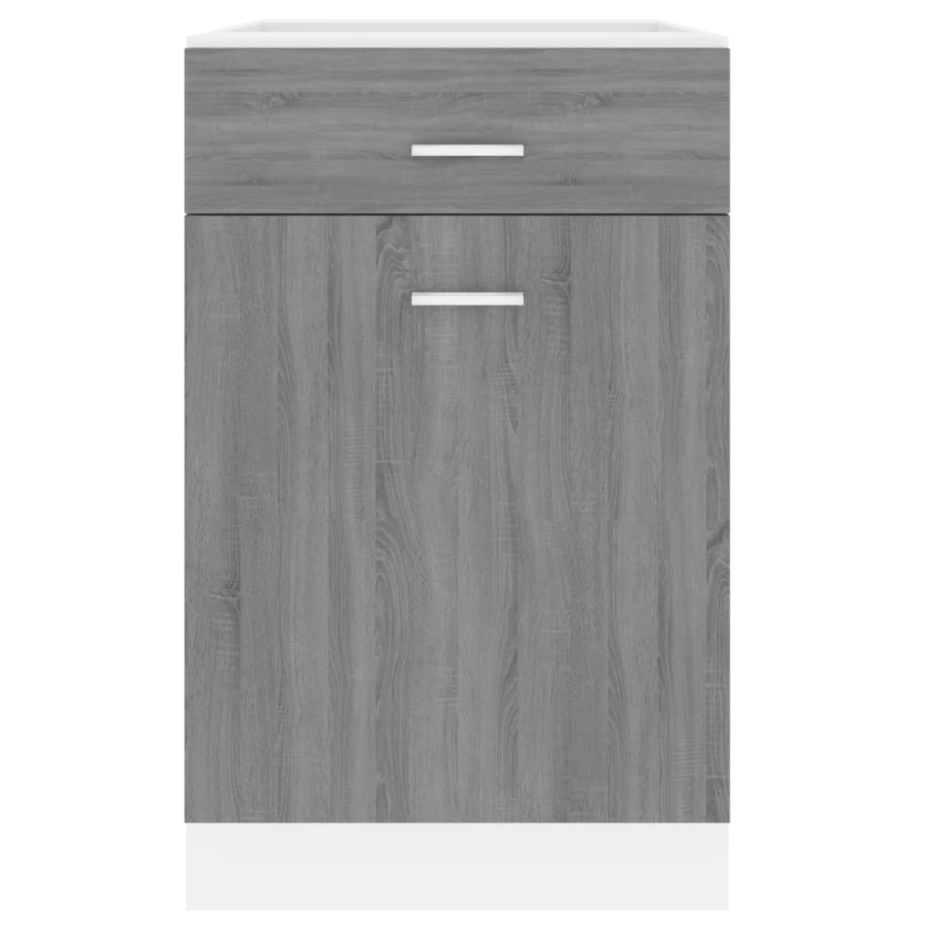 Mobile con Cassetto Grigio Sonoma 50x46x81,5 Legno Multistrato