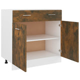 Mobile con Cassetto Rovere Fumo 80x46x81,5 cm Legno Multistrato