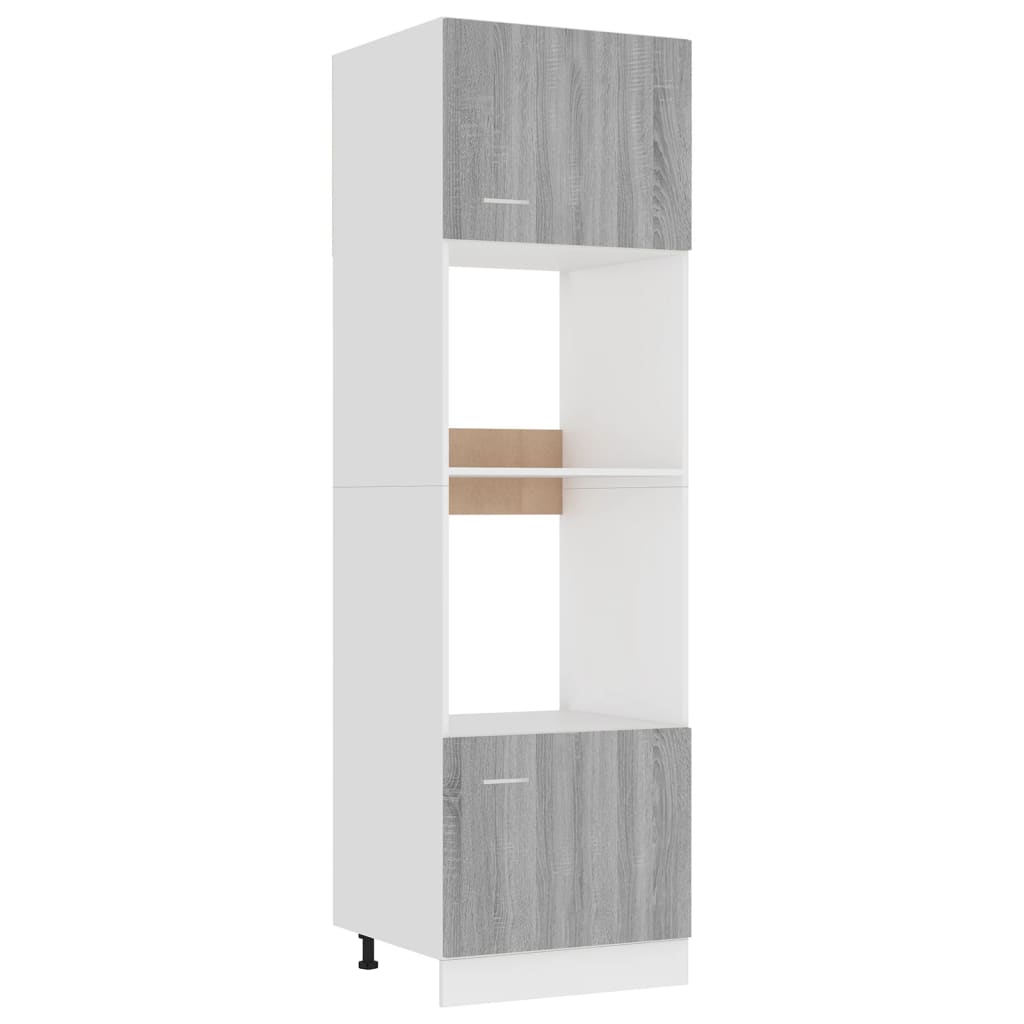 Armadio Microonde Grigio Sonoma 60x57x207 cm Legno Multistrato