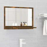 Specchio da Bagno Rovere Fumo 60x10,5x37cm in Legno Multistrato