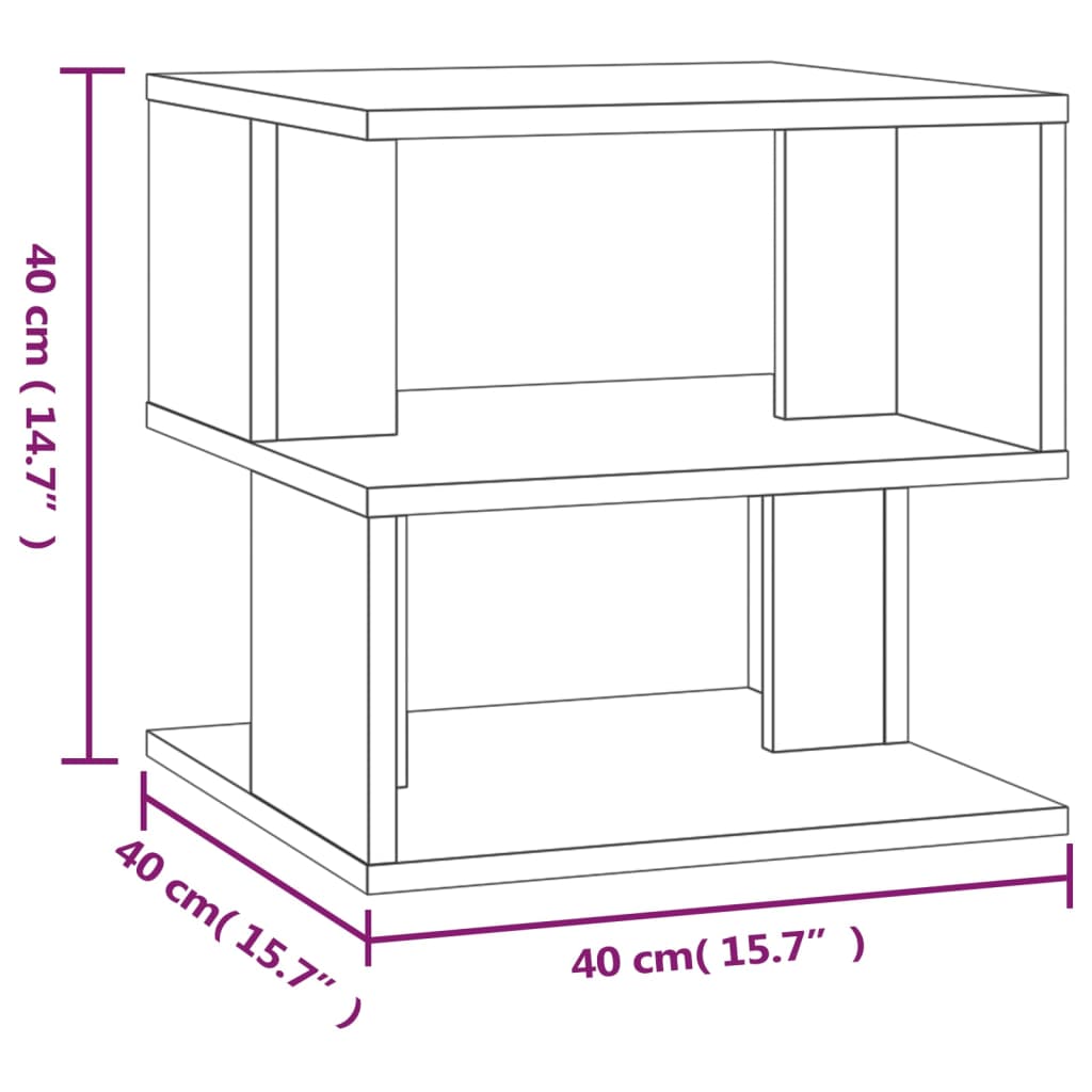 Tavolino da Salotto Rovere Marrone 40x40x40cm Legno Multistrato