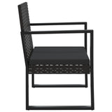 Set Divani da Giardino 3 pz con Cuscini Nero in Polyrattan