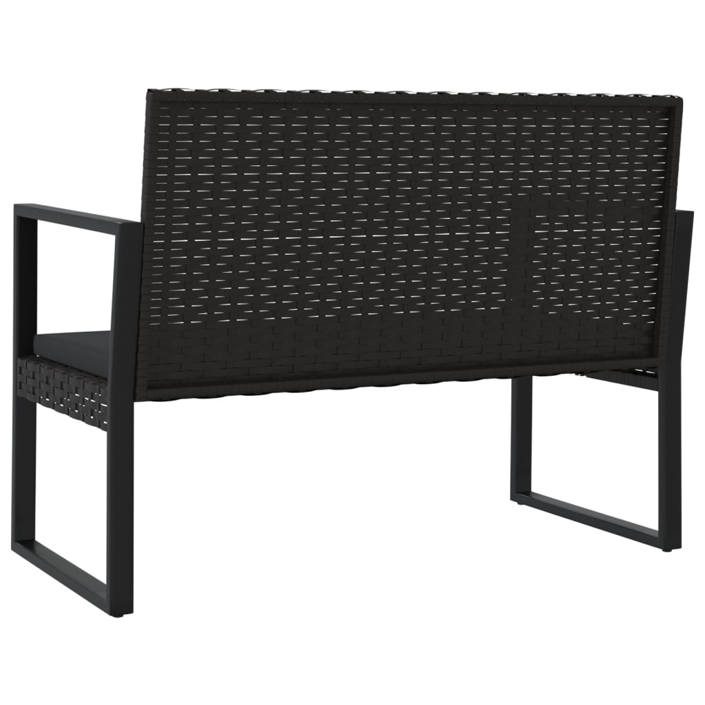 Set Divani da Giardino 4 pz con Cuscini Nero in Polyrattan