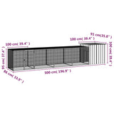 Gabbia per Polli Grigia 500x91x100 cm Acciaio Zincato