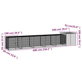 Gabbia per Polli Grigia 600x91x100 cm Acciaio Zincato