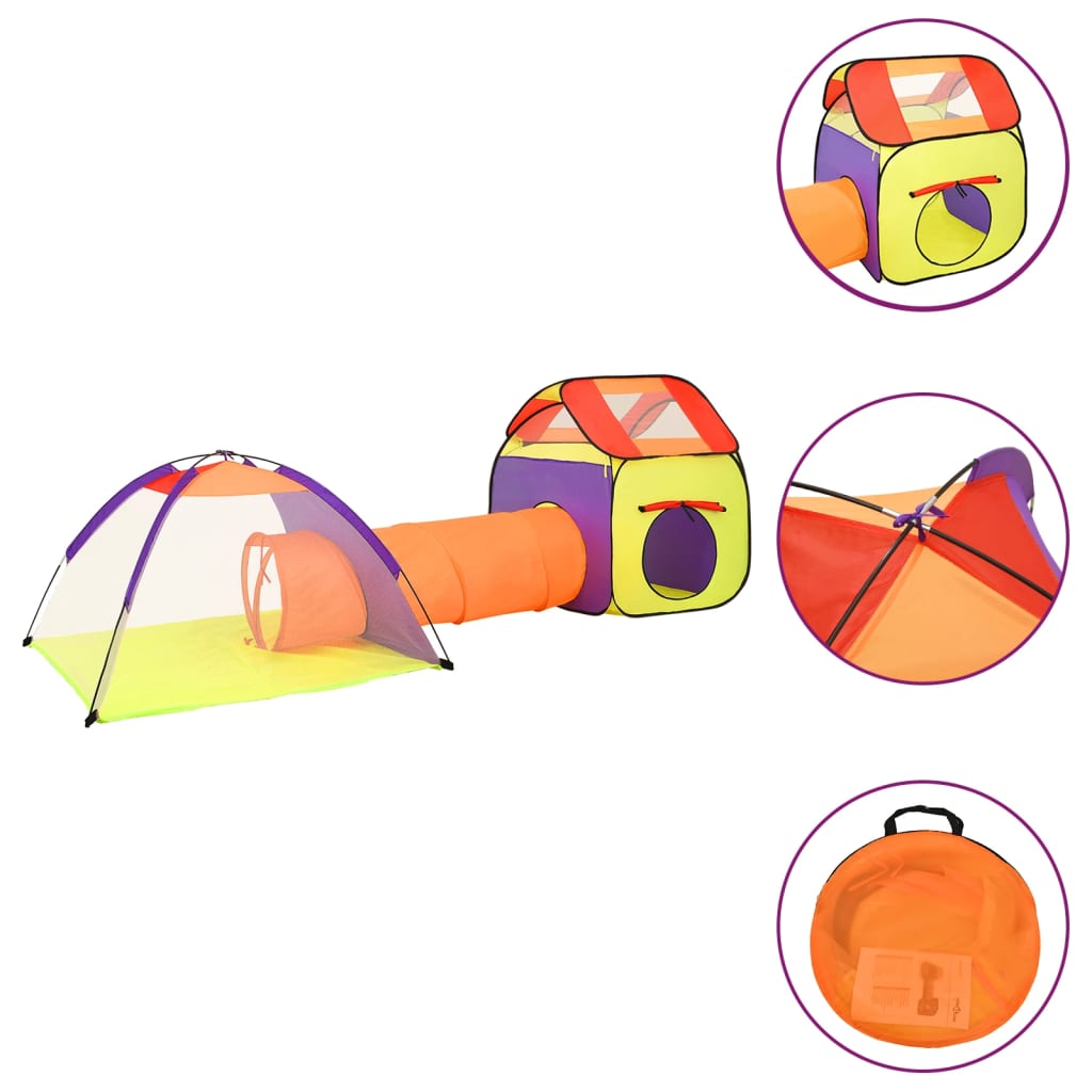 Tenda da Gioco Bambini 250 Palline Multicolore 338x123x111 cm