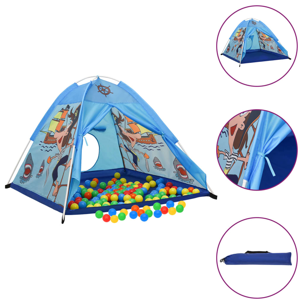 Tenda da Gioco per Bambini Blu con 250 Palline 120x120x90 cm