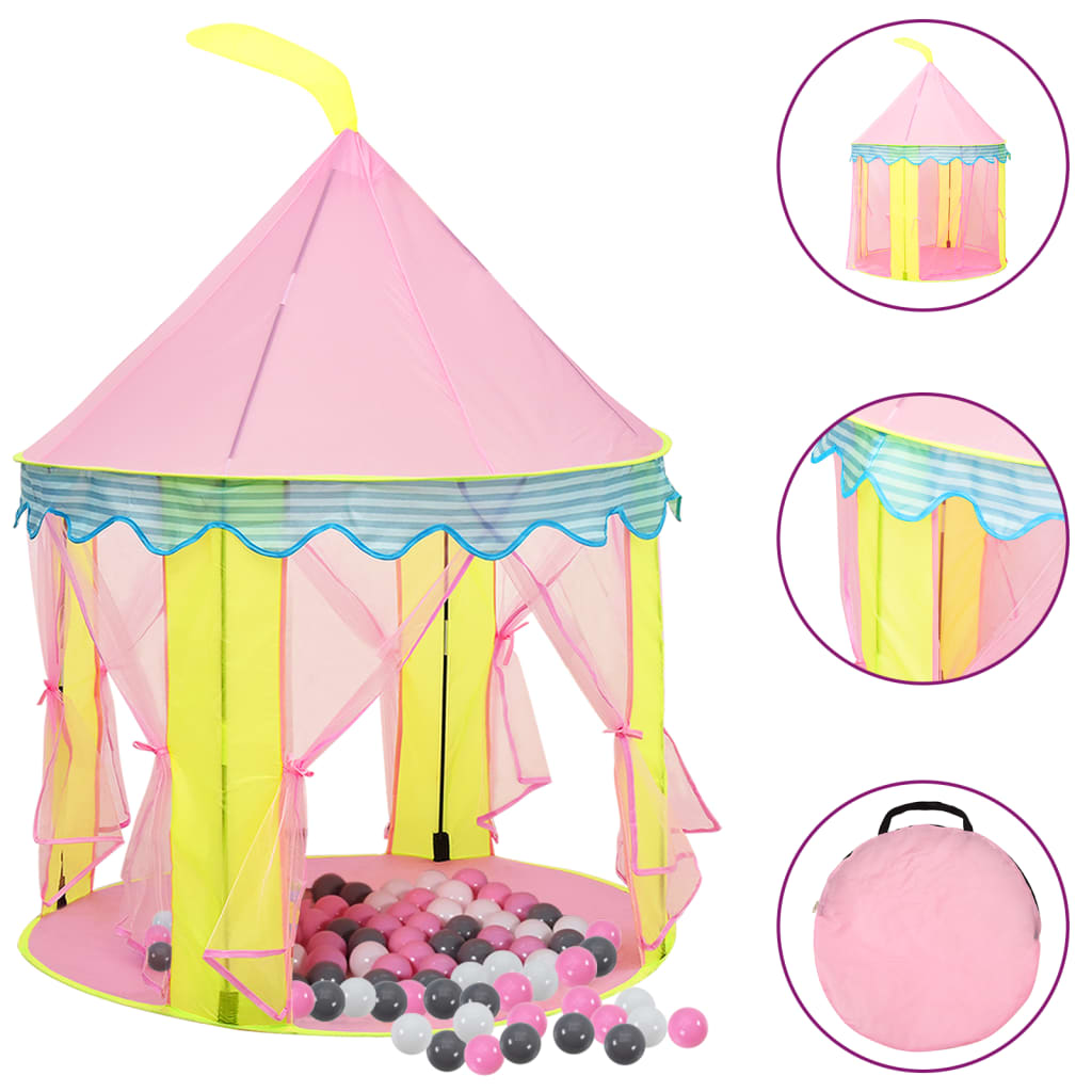 Tenda da Gioco per Bambini Rosa con 250 Palline 100x100x127 cm