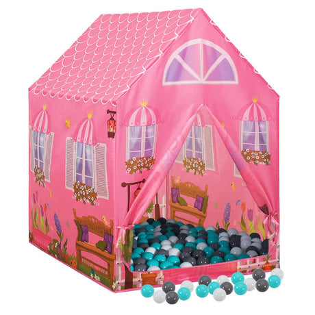 Tenda da Gioco per Bambini Rosa con 250 Palline 69x94x104 cm