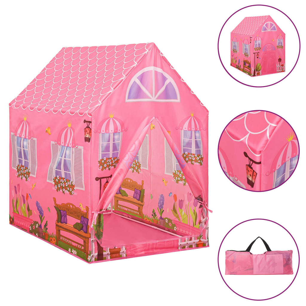 Tenda da Gioco per Bambini Rosa con 250 Palline 69x94x104 cm