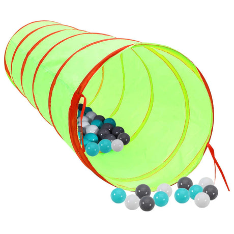 Tunnel da Gioco per Bambini 250 Palline Verde 175 cm Poliestere