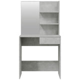 Toeletta con Specchio Grigio Cemento 74,5x40x141 cm