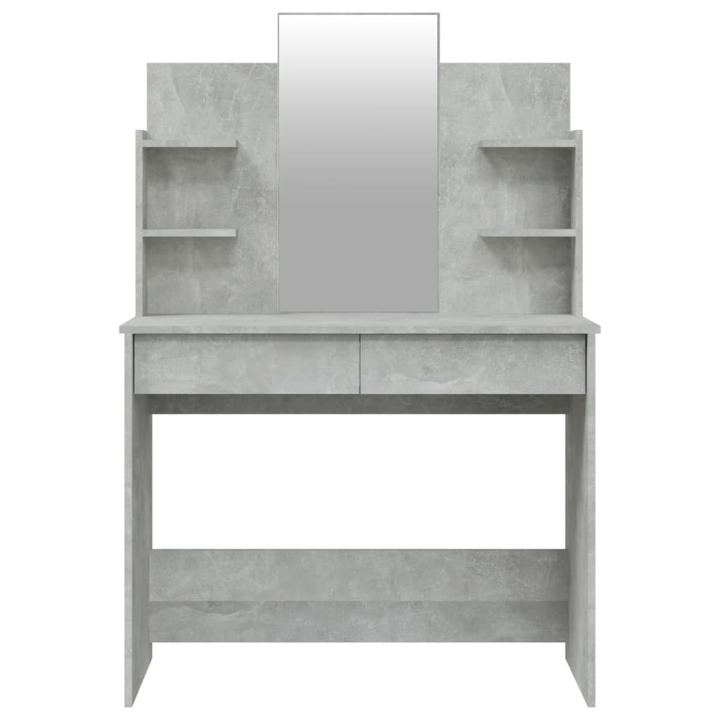 Toeletta con Specchio Grigio Cemento 96x40x142 cm