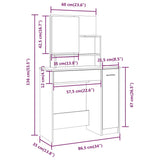 Toeletta con Specchio Bianco 86,5x35x136 cm