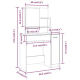 Toeletta con Specchio Nero 86,5x35x136 cm