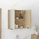 Armadietto a Specchio da Bagno Rovere Sonoma 64x20x67 cm