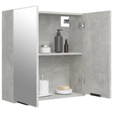 Armadietto a Specchio da Bagno Grigio Cemento 64x20x67 cm