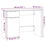 Scrivania Bianca 100x50x75 cm in Legno Multistrato