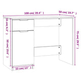 Scrivania Nera 100x50x75 cm in Legno Multistrato