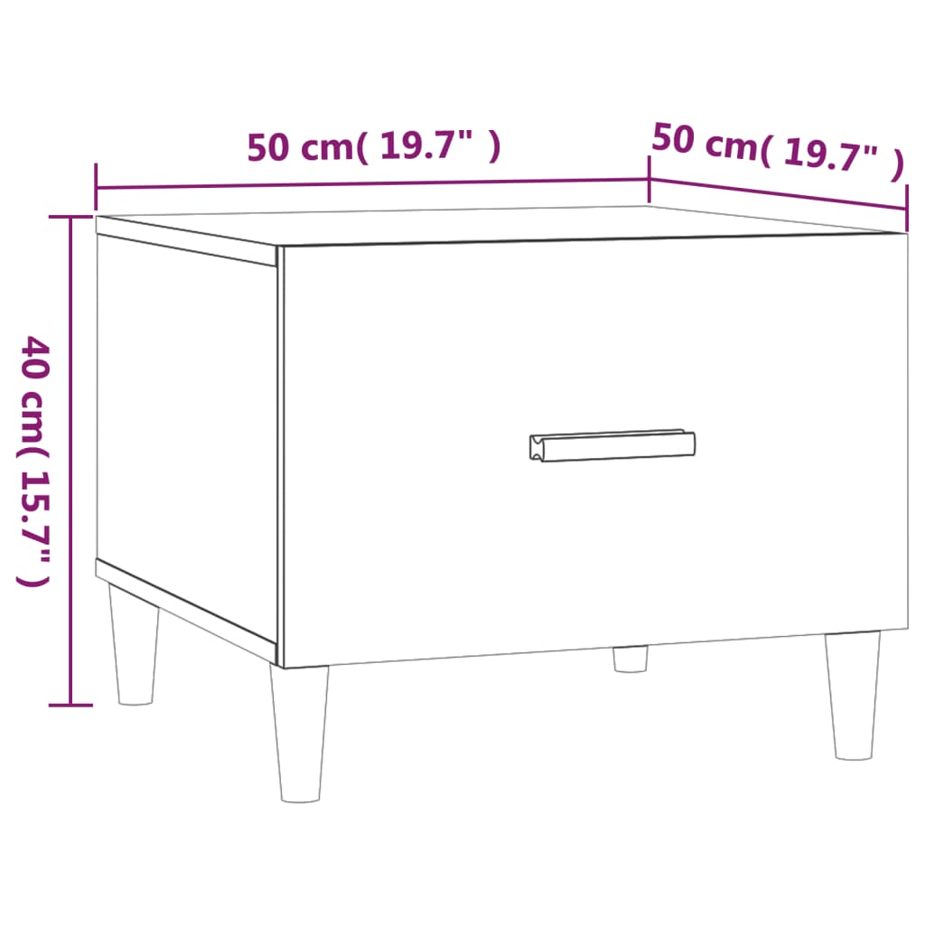 Tavolino da Salotto Rovere Sonoma 50x50x40 cm Legno Multistrato