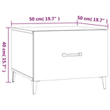 Tavolino da Salotto con Gambe in Metallo Bianco 50x50x40 cm