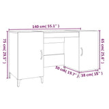 Scrivania Grigio Cemento 140x50x75 cm in Legno Multistrato