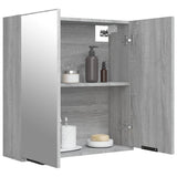 Armadietto a Specchio da Bagno Grigio Sonoma 64x20x67 cm