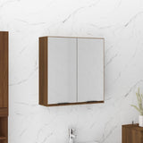 Armadietto a Specchio da Bagno Rovere Marrone 64x20x67 cm