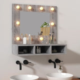 Mobile a Specchio con LED Grigio Sonoma 60x31,5x62 cm