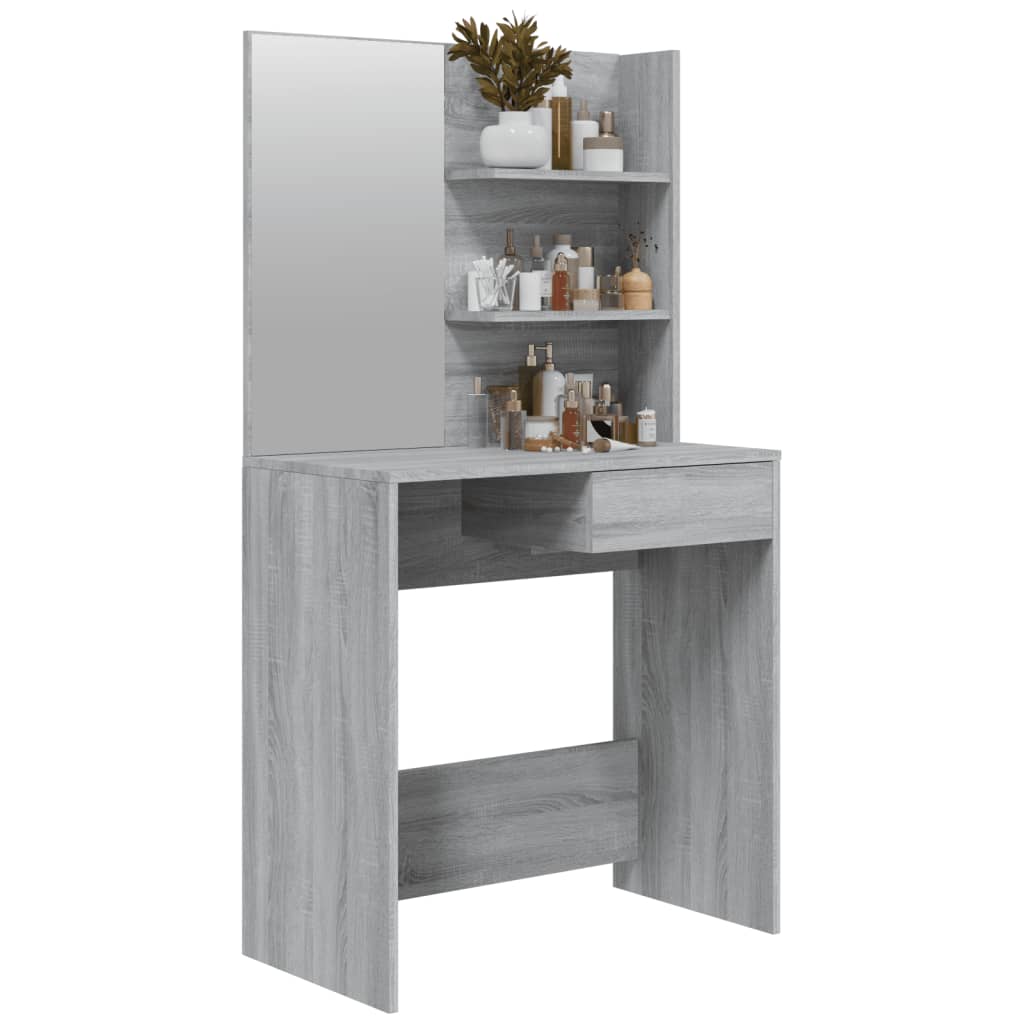 Toeletta con Specchio Grigio Sonoma 74,5x40x141 cm