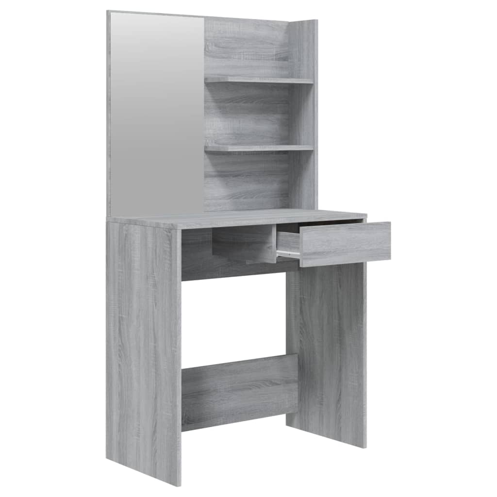 Toeletta con Specchio Grigio Sonoma 74,5x40x141 cm