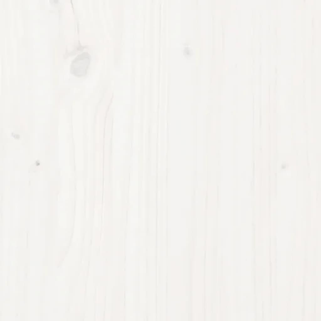 Credenza Bianca 230x35x80 cm in Legno Massello di Pino