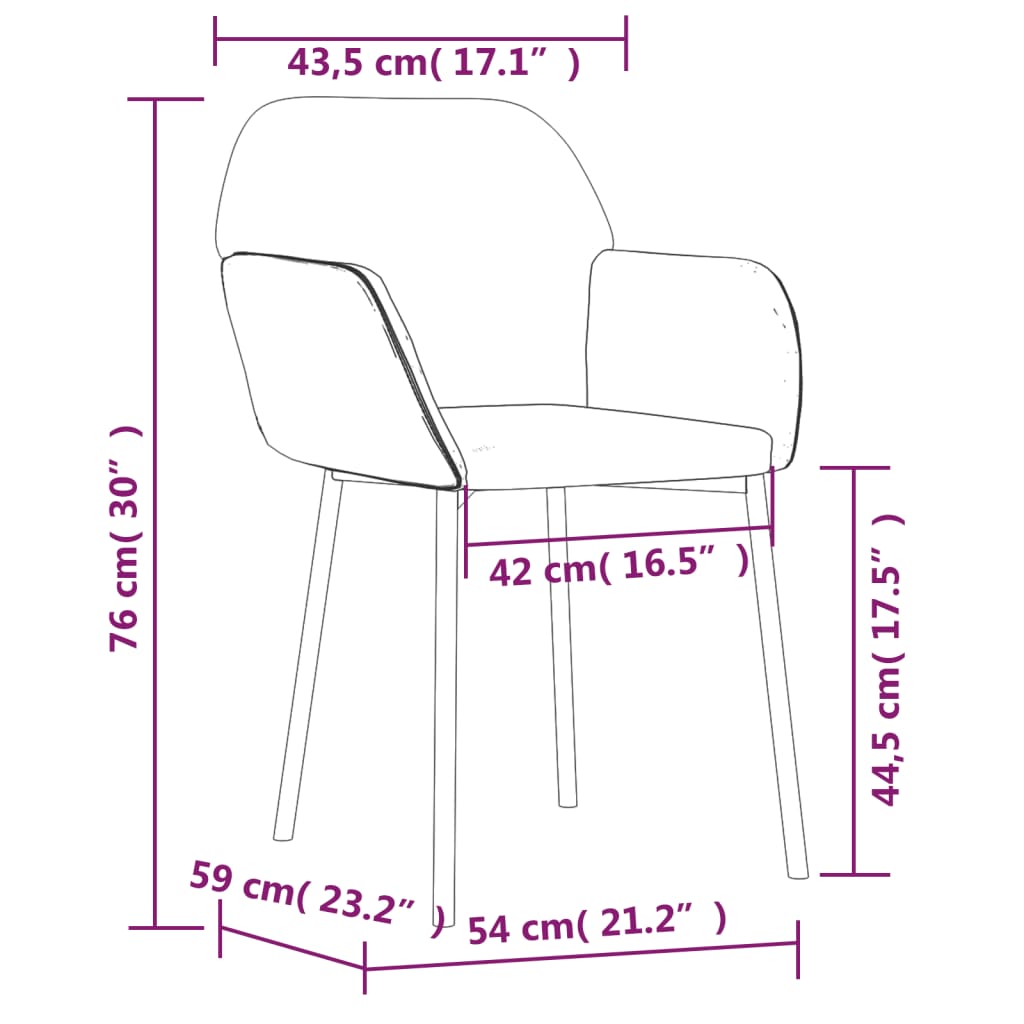 Sedie da Pranzo 2 pz Rosa in Velluto