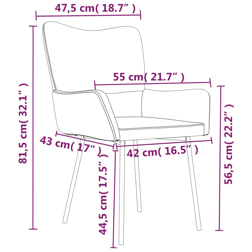 Sedie da Pranzo 2 pz Rosa in Velluto