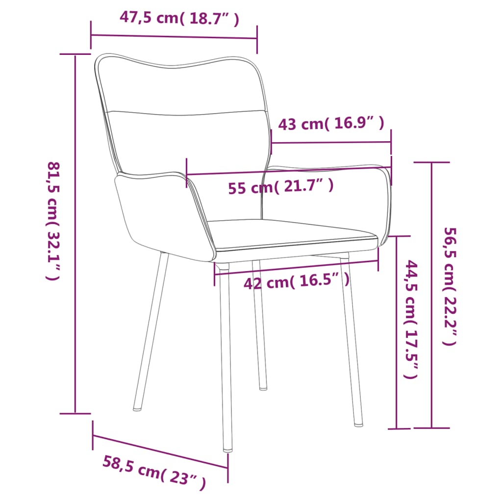 Sedie da Pranzo 2 pz Nere in Velluto